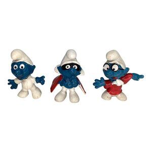 Smurfs Figurines Lot Of 3 Schleich Collectibles Vintage 1966-1971